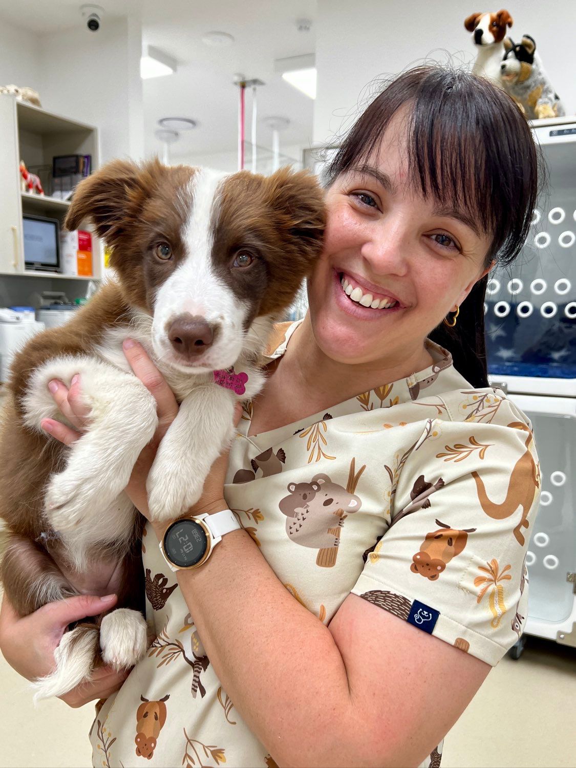 Nurse Sarah with puppy